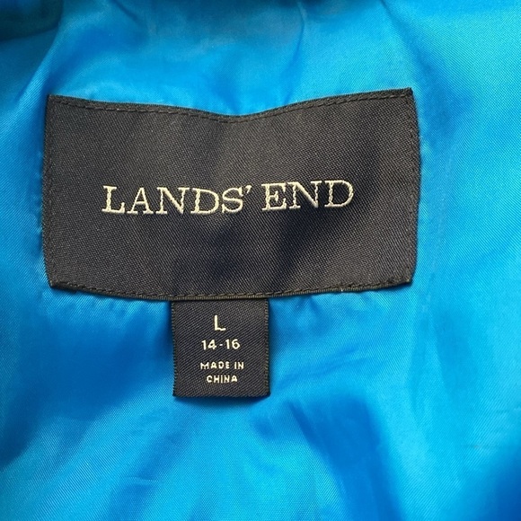 Lands End Down Puffer Vest Women’s L Quilted Teal Full Zip Insulated Fall Winter - Picture 6 of 10